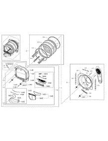 Drum Parts parts for Samsung Dryer DV422EWHDWR/AA-00 from AppliancePartsPros.com