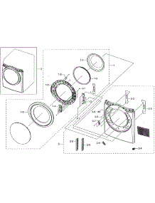 Frame Front & Door parts for Samsung Dryer DV42H5000EW/A3-02 from AppliancePartsPros.com