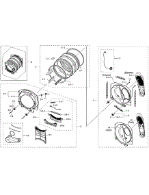 Drum parts for Samsung Dryer DV42H5000EW/A3-02 from AppliancePartsPros.com
