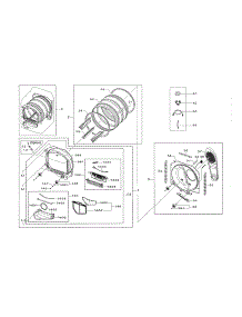 Drum parts for Samsung Dryer DV45H7000EP/A3-01 from AppliancePartsPros.com