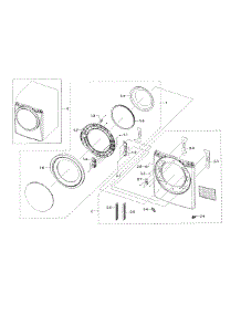 Frame Front & Door parts for Samsung Dryer DV45H6300GW/A3-00 from AppliancePartsPros.com