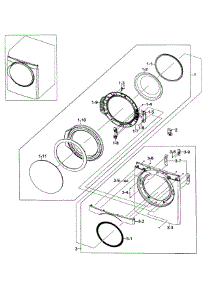 Front / Door Assy parts for Samsung Dryer DV448AEW/XAA-02 from AppliancePartsPros.com