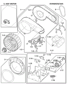 Motor Assy parts for Samsung Dryer DV448AEW/XAA-00 from AppliancePartsPros.com