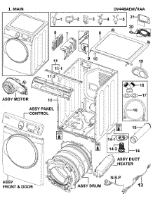 Main Assy parts for Samsung Dryer DV448AEW/XAA-00 from AppliancePartsPros.com