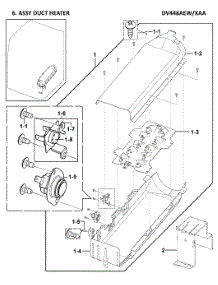 Heater Assy parts for Samsung Dryer DV448AEW/XAA-00 from AppliancePartsPros.com