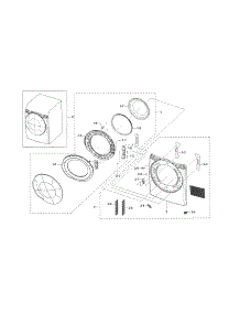 Front Frame & Door parts for Samsung Dryer DV45K6500GV/A3-01 from AppliancePartsPros.com