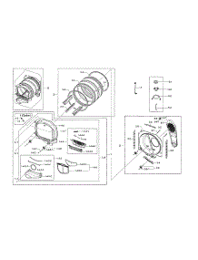 Drum parts for Samsung Dryer DV45H7000GP/A3-01 from AppliancePartsPros.com