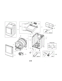 Main parts for Samsung Dryer DV45H7000GP/A3-01 from AppliancePartsPros.com