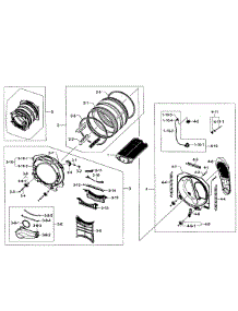 Drum Assy parts for Samsung Dryer DV455EVGSWR/AA-01 from AppliancePartsPros.com