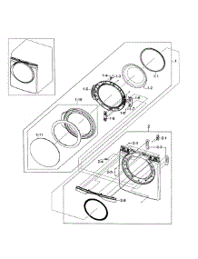 Front / Door Assy parts for Samsung Dryer DV419AEU/XAA-01 from AppliancePartsPros.com