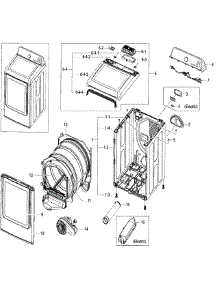 Main Body parts for Samsung Dryer DV48J7770EW/A2-00 from AppliancePartsPros.com