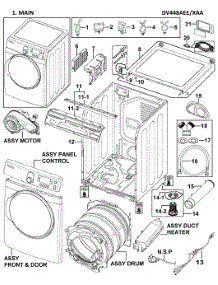 Main Aassy parts for Samsung Dryer DV448AEE/XAA-00 from AppliancePartsPros.com