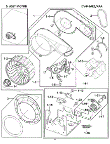 Motor Assy parts for Samsung Dryer DV448AEE/XAA-00 from AppliancePartsPros.com