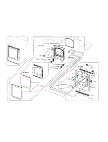 Frame Front & Door parts for Samsung Dryer DV45H7000GW/A2-00 from AppliancePartsPros.com