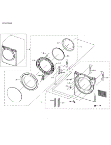 Frame Front & Door parts for Samsung Dryer DV42H5000GW/A3-03 from AppliancePartsPros.com