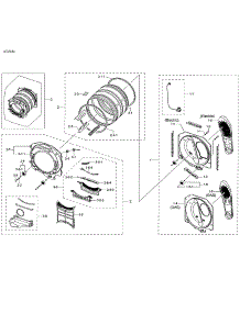 Drum parts for Samsung Dryer DV42H5000GW/A3-03 from AppliancePartsPros.com