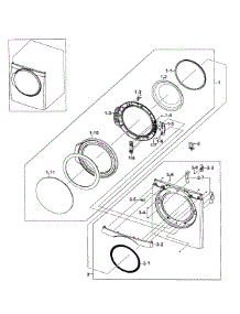 Front / Door Assy parts for Samsung Dryer DV448AEE/XAA-01 from AppliancePartsPros.com