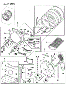 Drum Assy parts for Samsung Dryer DV409AGR/XAA-00 from AppliancePartsPros.com