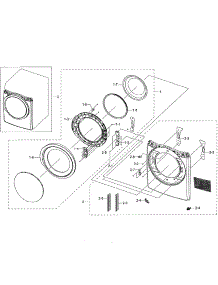 Frame Front & Door parts for Samsung Dryer DV42H5000EW/A3-03 from AppliancePartsPros.com