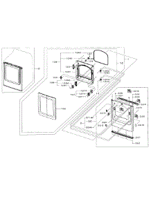 Frame Front & Door parts for Samsung Dryer DV40J3000GW/A2-00 from AppliancePartsPros.com