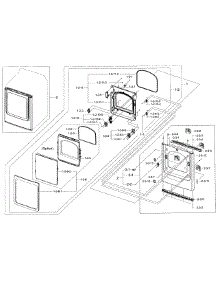 Frame Front & Door parts for Samsung Dryer DV45H7000GW/A2-01 from AppliancePartsPros.com