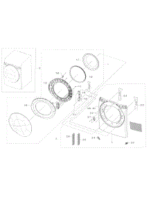 Frame & Door parts for Samsung Dryer DV45K6200EZ/A3-00 from AppliancePartsPros.com