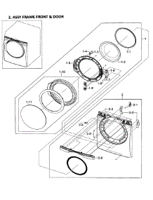Front / Door Assy parts for Samsung Dryer DV419AEW/XAA-02 from AppliancePartsPros.com