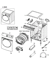 Main Assy parts for Samsung Dryer DV419AEW/XAA-02 from AppliancePartsPros.com