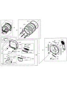 Drum Assy parts for Samsung Dryer DV422GWHDWR/AA-01 from AppliancePartsPros.com