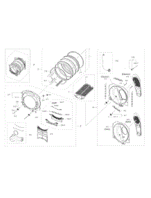 Drum parts for Samsung Dryer DV45K6200GW/A3-00 from AppliancePartsPros.com
