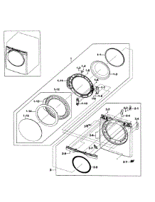 Frame Front & Door parts for Samsung Dryer DV409AER/XAA-02 from AppliancePartsPros.com