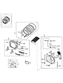 Drum parts for Samsung Dryer DV409AER/XAA-02 from AppliancePartsPros.com