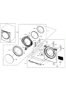 Front / Door Assy parts for Samsung Dryer DV435ETGJWR/A1-01 from AppliancePartsPros.com