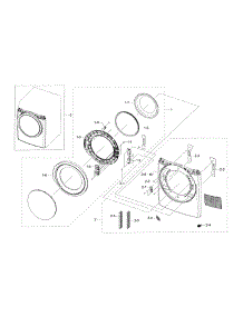 Frame & Front Door parts for Samsung Dryer DV42H5600GP/A3-00 from AppliancePartsPros.com