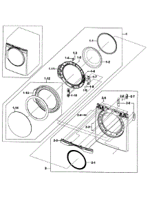 Front / Door Assy parts for Samsung Dryer DV419AGW/XAA-01 from AppliancePartsPros.com