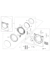 Frame Front & Door parts for Samsung Dryer DV42H5200GW/A3-00 from AppliancePartsPros.com