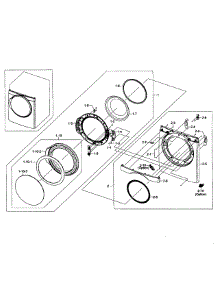 Front / Door Assy parts for Samsung Dryer DV448AEP/XAA-03 from AppliancePartsPros.com