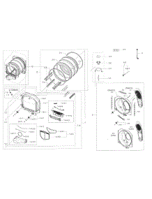 Drum parts for Samsung Dryer DV45K7600EW/A3-00 from AppliancePartsPros.com