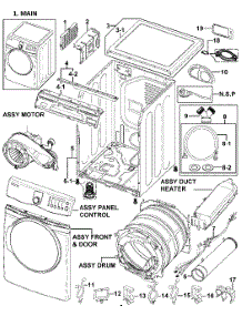 Main Assy parts for Samsung Dryer DV409AER/XAA-00 from AppliancePartsPros.com