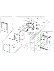 Frame Front & Door parts for Samsung Dryer DV45H7000EW/A2-02 from AppliancePartsPros.com