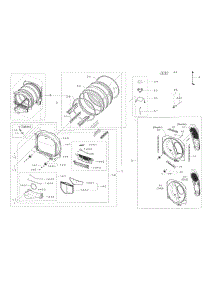 Drum parts for Samsung Dryer DV45K7600GW/A3-00 from AppliancePartsPros.com