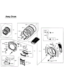 Drum Assy parts for Samsung Dryer DV405GTPASU/AA-01 from AppliancePartsPros.com