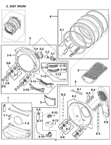 Drum Assy parts for Samsung Dryer DV409AEW/XAA-00 from AppliancePartsPros.com
