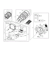 Drum parts for Samsung Dryer DV476GTHASU/A1-01 from AppliancePartsPros.com