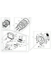 Drum Assy parts for Samsung Dryer DV400EWHDWR/AA-00 from AppliancePartsPros.com