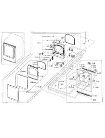 Frame Front & Door parts for Samsung Dryer DV400EWHDWR/AA-00 from AppliancePartsPros.com