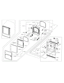 Frame Front & Door parts for Samsung Dryer DV456ETHDSU/AA-00 from AppliancePartsPros.com