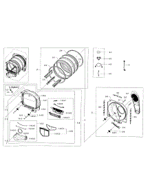 Drum Assy parts for Samsung Dryer DV456ETHDSU/AA-00 from AppliancePartsPros.com