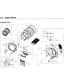 Drum Assy parts for Samsung Dryer DV431AGW/XAA-01 from AppliancePartsPros.com