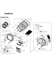 Drum Assy parts for Samsung Dryer DV405ETPASU/AA-01 from AppliancePartsPros.com